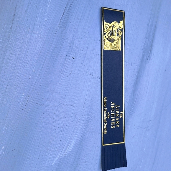 Genuine Leather Bookmark Gold Embossed Library Archive Fringed Blue - Picture 14 of 16